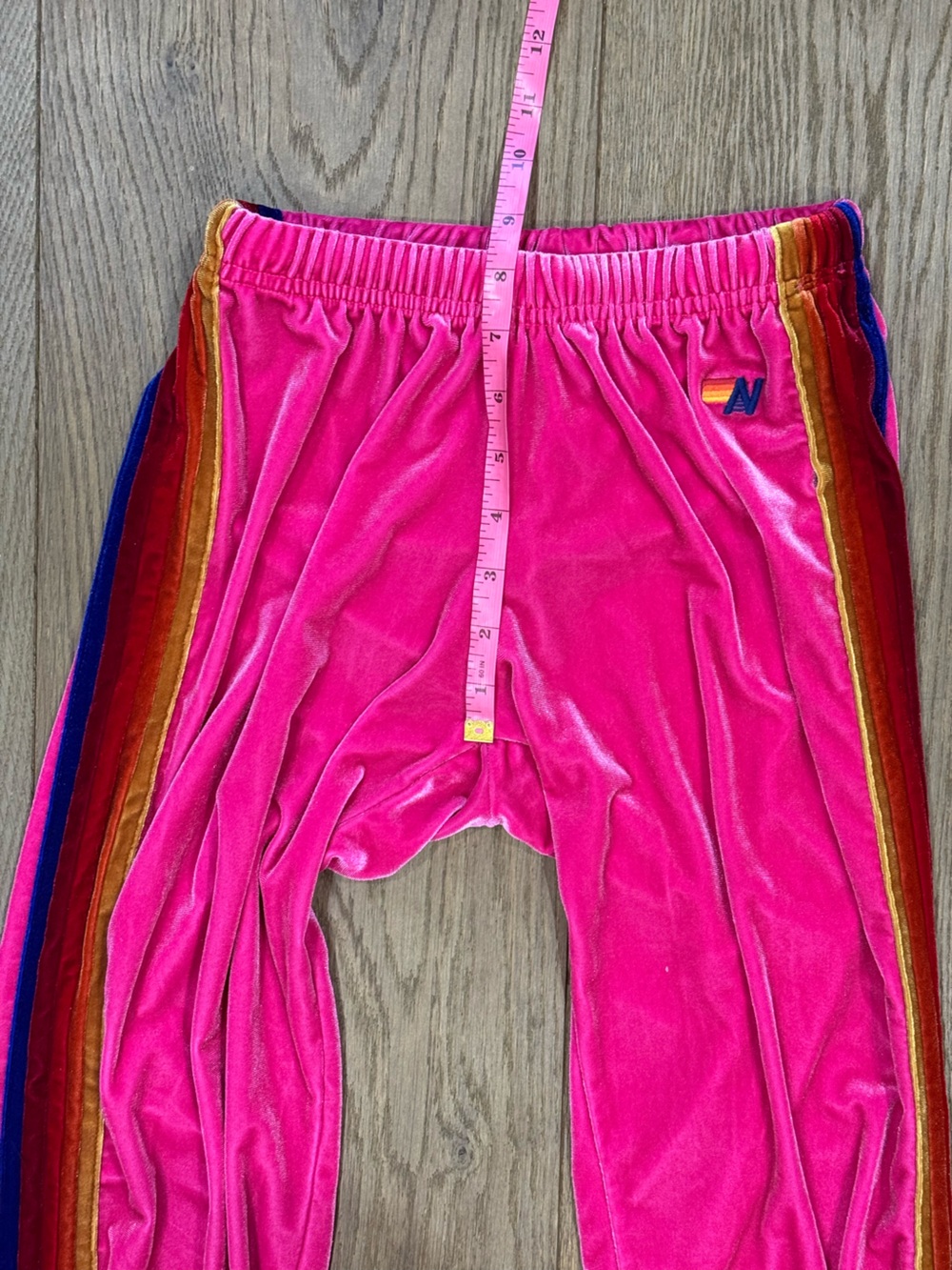 Aviator Nation Pink Classic Velvet Rainbow 5-Stripe Sweatpants Joggers Rare - XS - Picture 8 of 9